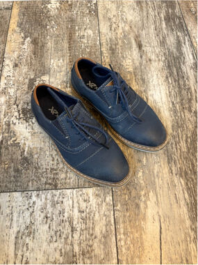 Xray Footwear Boys Navy Lace-Up Oxford Dress Shoes Size 12